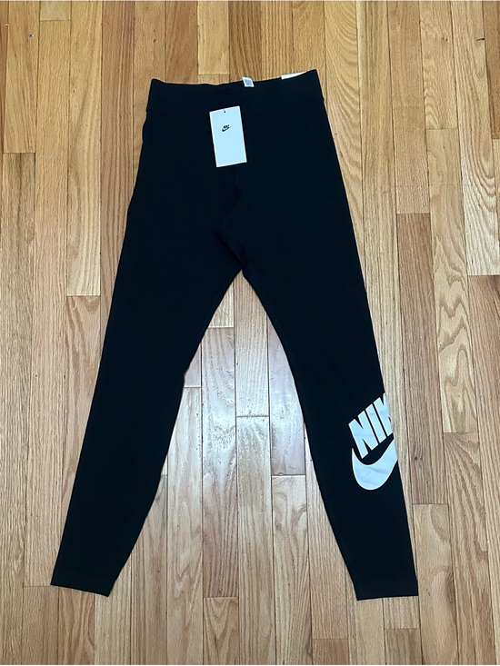 Nike Pants - Nike Black Leggings with White Swoosh Logo